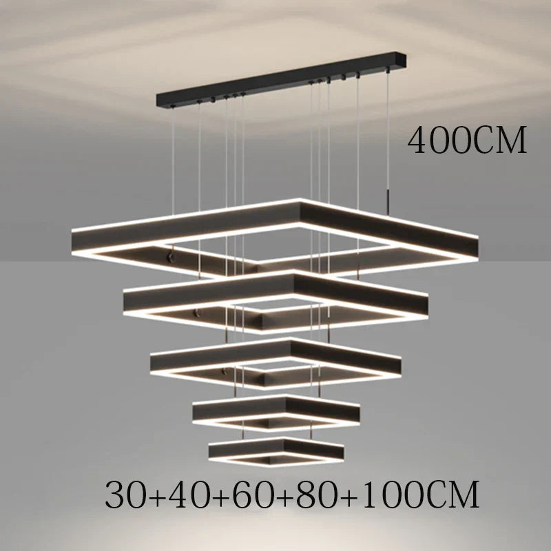 Chrome LED Pendant Light 6-Head Coffee Finish