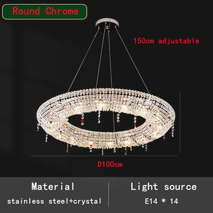 Decorbites™ Kristall-Oval-Lüster mit LED-Lichtern für moderne Luxus-Wohnräume