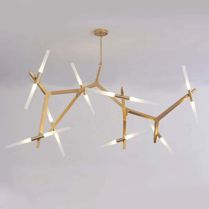 DecorBites™ LED Chandelier: Modern Gold Black Ceiling Pendant for Kitchen Dining Living Bedroom