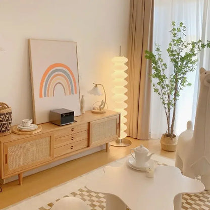 Decorbites™ Sahne-Zucker-Kürbis-Stehlampe für elegante Atmosphäre im Wohnzimmer und Schlafzimmer
