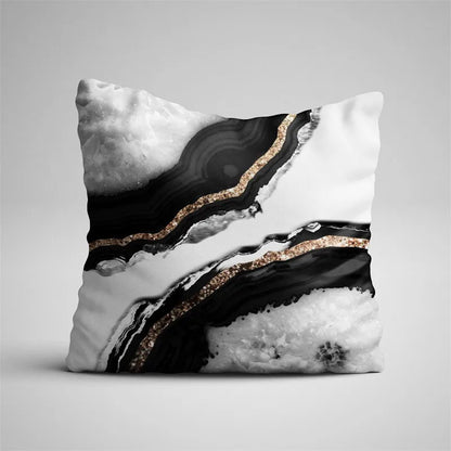 Decorbites™ Grauer Marmor Schwarzer Achat Kissenbezug für Heim-Sofadecoration und Stühle
