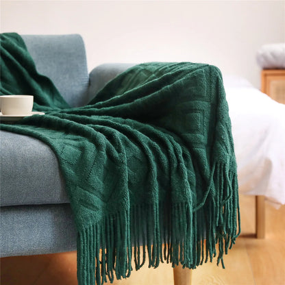 Decorbites™ Gestrickte Nordische Sofadecke - Weiche Wollmischung Bettrandtuch für Hotel-Schlafzimmer-Dekoration