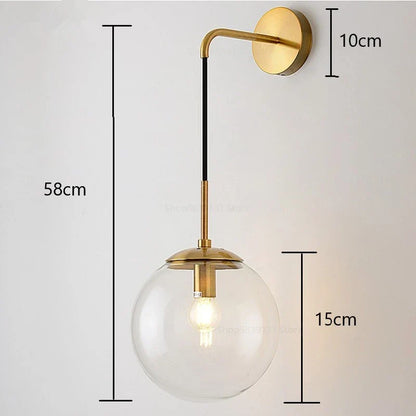 Decorbites™ Glasball-Wandlampe: Nordisch Moderne LED-Beleuchtung für Wohnzimmer, Schlafzimmer und Flur