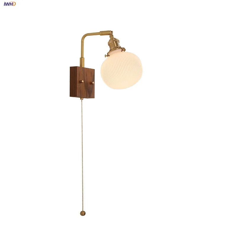 Ceramic Walnut Wall Lamp