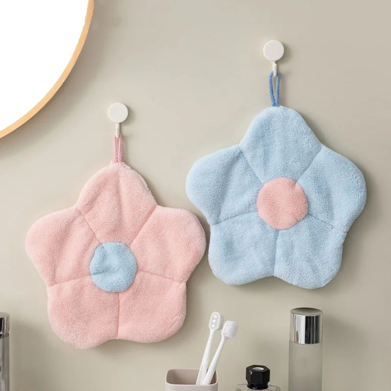 DecorBites™ Coral Fleece Hand Towels: Thick, Breathable, Super Absorbent Dishcloth for Kitchen & Bathroom