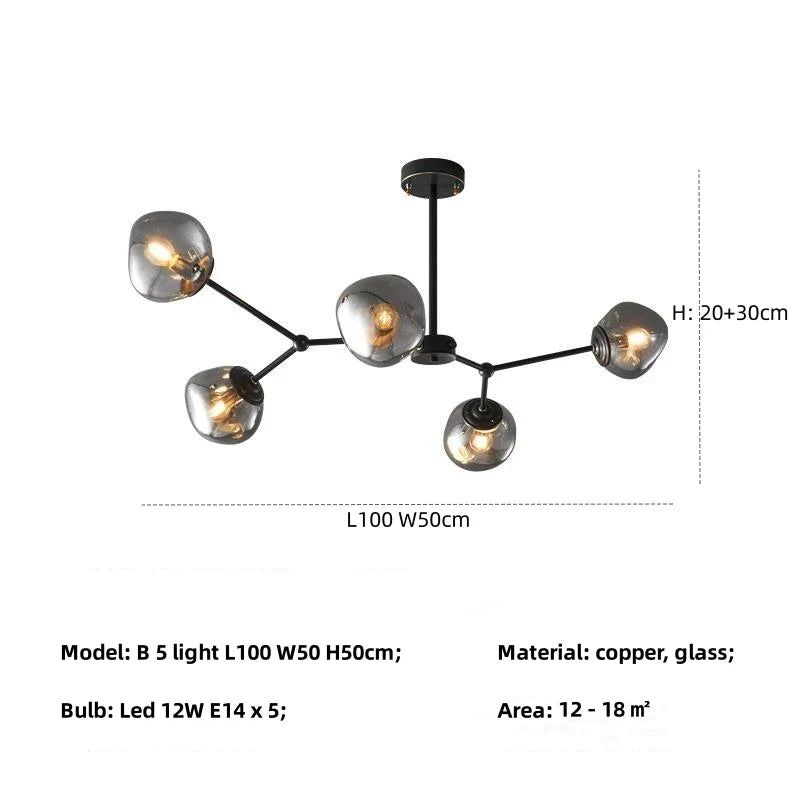Decorbites™ Graue Lava-Glas-Hängeleuchte LED-Pendellampe Modernes Nordisches Design