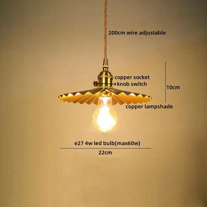 Decorbites™ Japanischer Stil LED-Hängeleuchte Kupferglas Hängelampe