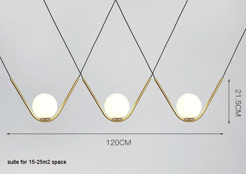 Decorbites™ Golden Black Perle Trio Anhänger - Metall G9 LED Linearer Esstischleuchte