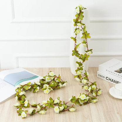 DecorBites™ 250cm Rose Flowers Vine Garland Autumn Cane Backdrop Decor