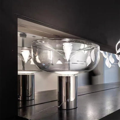 Decorbites™ Aella Tischleuchte: Elegante klare Glas-Luxus-Kunst-Schreibtischlampe für Büro, Schlafzimmer und Eingangsbereich