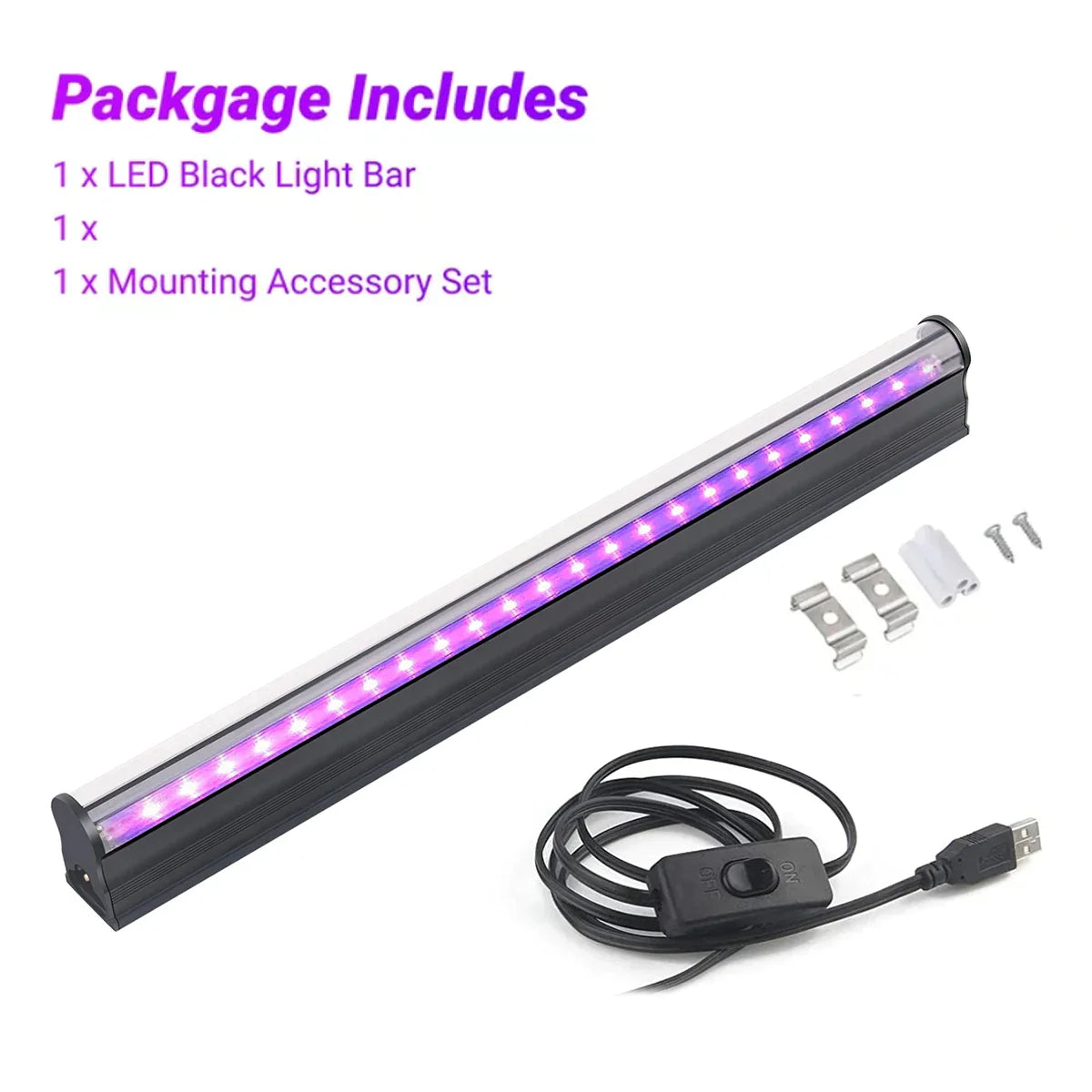Decorbites™ LED Schwarzlicht 6W: 395nm T5 UV-Schwarzlichtleiste für leuchtende Halloween-Dekoration