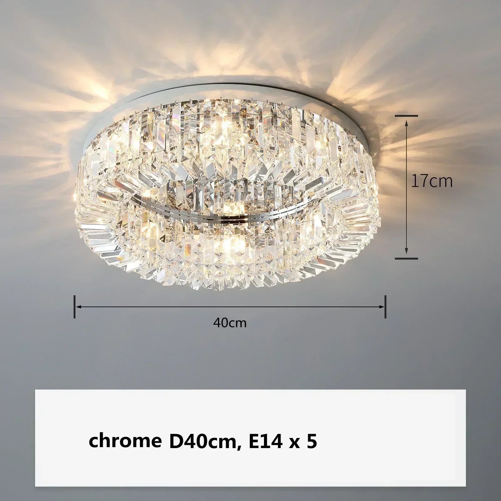 Gold Crystal Dining Chandelier D100cm 16-Light
