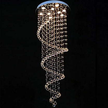 Decorbites™ K9-Kristall-Leuchter: LED-Lampe für Luxusvilla, Doppeltreppenaufgang im Wohnzimmer