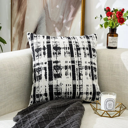 DecorBites™ Geometric Chenille Pillow Cover: Stylish Nordic Jacquard Cushion for Sofa