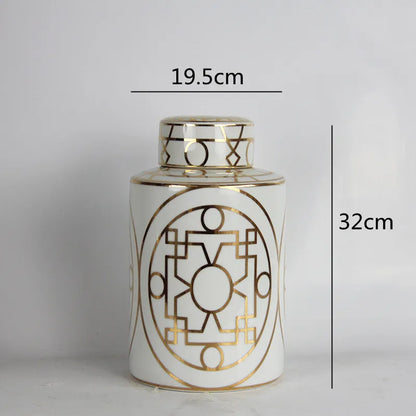 Decorbites™ Goldkorn-Keramik-Zylinder-Speichergefäß Vintage-Vase Taschentuchbox Ornamente