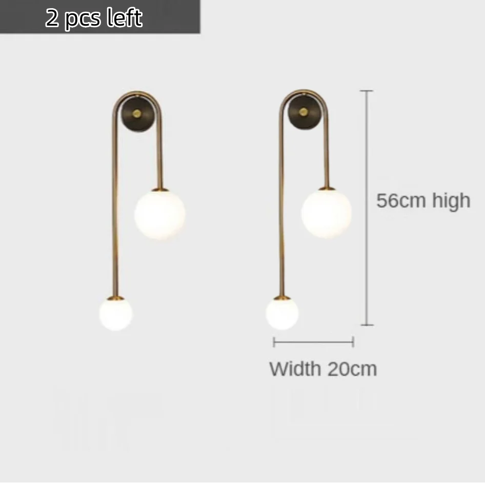 Decorbites™ Glas-Kugelleuchte LED-Wandlampe: Moderne runde goldene Eisenleuchte für Schlafzimmer, Wohnzimmer