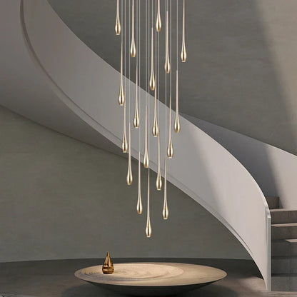 Decorbites™ Gold LED-Kronleuchter für das Wohnzimmer und die Treppe eines Duplex-Villas