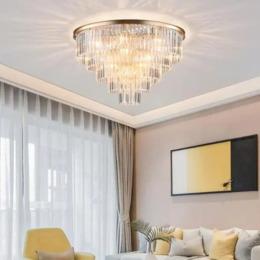 DecorBites™ Crystal Flush Ceiling Light: Modern Vintage Bedroom & Hotel Décor