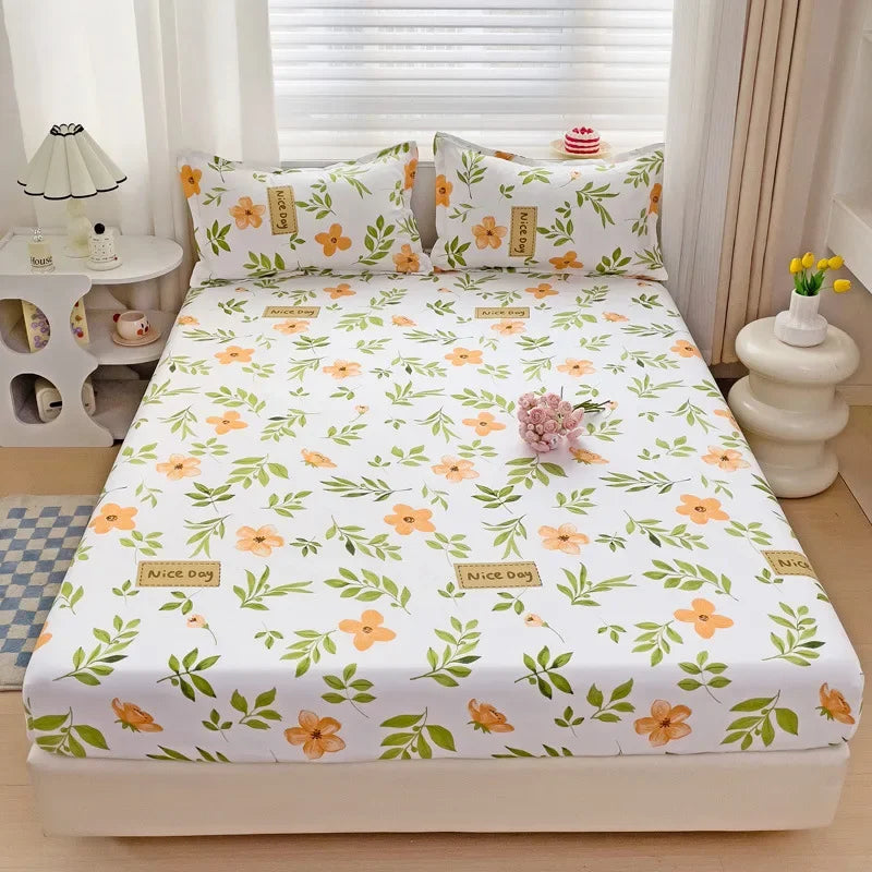 Decorbites™ Japanischer Stil Dickes Spannbettlaken für Queen-/King-Size-Bett