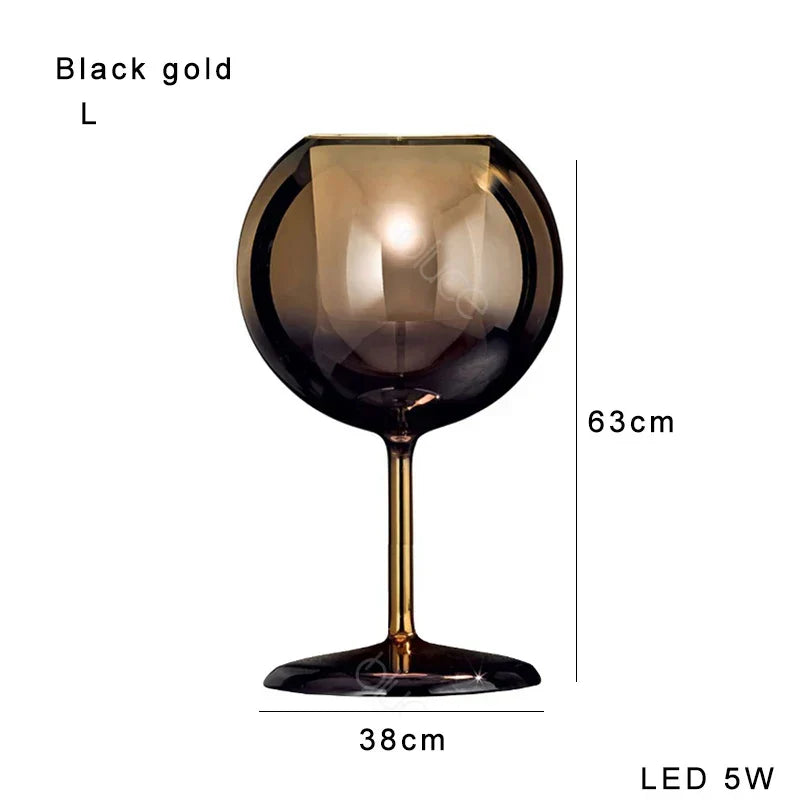 Gold Chrome Glass Table Lamp