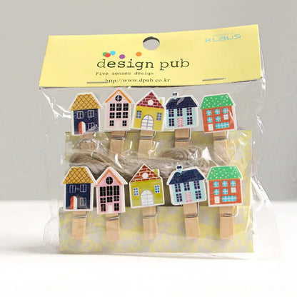 DecorBites™ 50-Piece Mini Wooden Clips for Photos Crafts, 25mm Small Clothespin Decoration