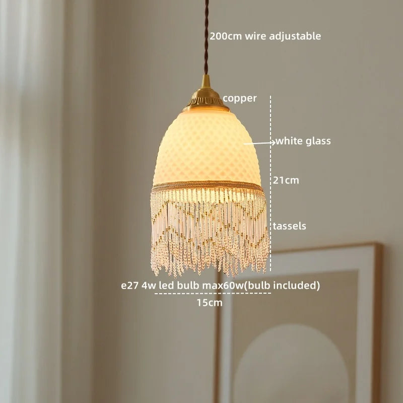 Decorbites™ Glas-Tassel-LED-Pendantleuchten für Wohnzimmer, Esszimmer und Schlafzimmer, Retro-Stil-Leuchten