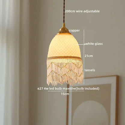 Decorbites™ Glas-Tassel-LED-Pendantleuchten für Wohnzimmer, Esszimmer und Schlafzimmer, Retro-Stil-Leuchten