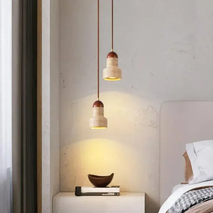 Decorbites™ Elegante Wabi-Sabi-Travertin-Pendantleuchte für Esstisch & Kücheninsel