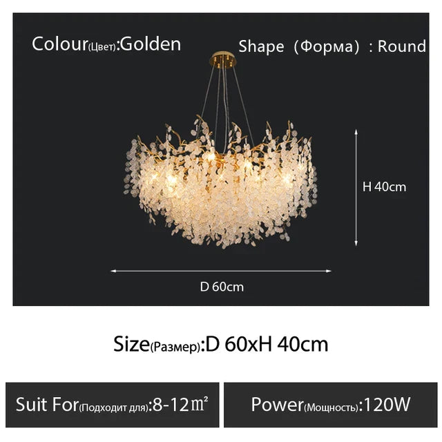 Decorbites™ Kristall-LED-Kronleuchter: Elegantes nordisches Ast-Design für Wohnzimmer, Hotel, Essbereich