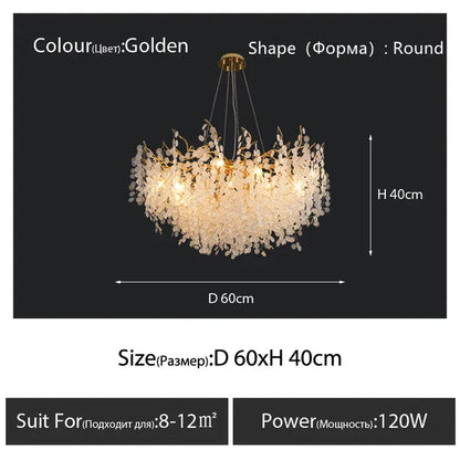 Decorbites™ Kristall-LED-Kronleuchter: Elegantes nordisches Ast-Design für Wohnzimmer, Hotel, Essbereich