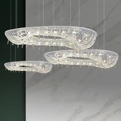 Decorbites™ Kristall-Oval-Lüster mit LED-Lichtern für moderne Luxus-Wohnräume