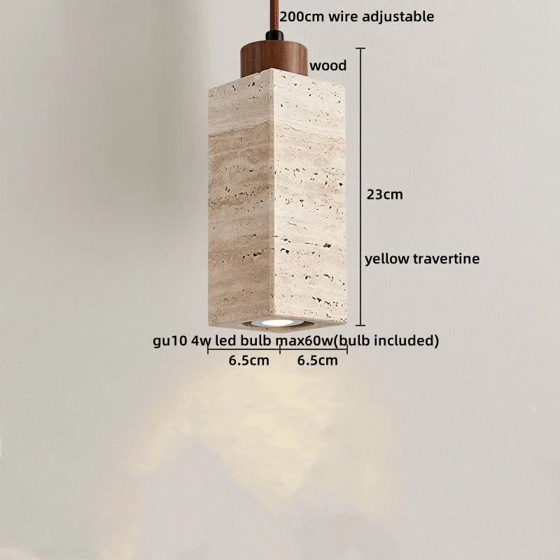 Decorbites™ LED Gelbe Travertin-Hängeleuchte für Heimdekoration und Leuchtarmaturen