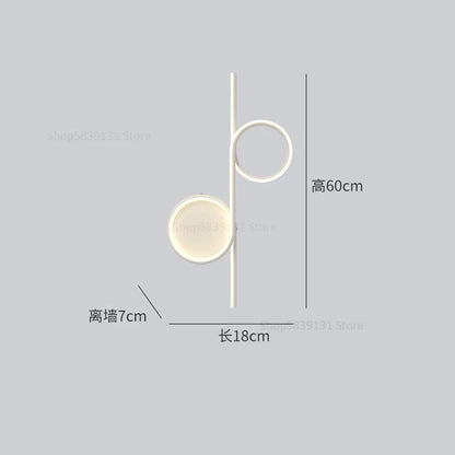 Decorbites™ Kreis Gerade Stange Wandlampe | Moderne Nordische LED Schlafzimmer Wohnzimmer Dekoration