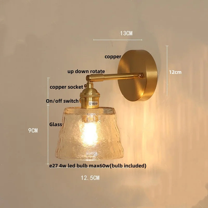Decorbites™ Grüne Glas-LED-Wandleuchten mit Zugschalter Vintage-Stil Nachttischlampe