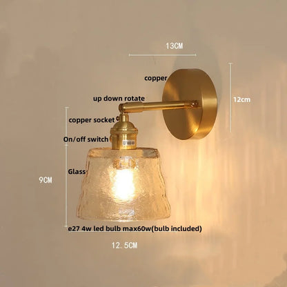 Decorbites™ Grüne Glas-LED-Wandleuchten mit Zugschalter Vintage-Stil Nachttischlampe