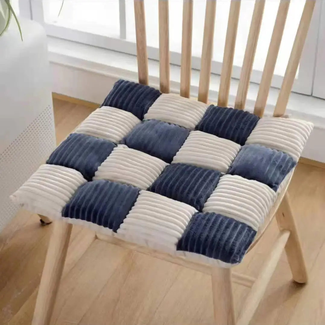 Decorbites™ Samtstoff-Kissen: Karo-Gestricktes Verdicktes Bürostuhl-, Esszimmerstuhl-, Sofa- oder Bodensitzkissen