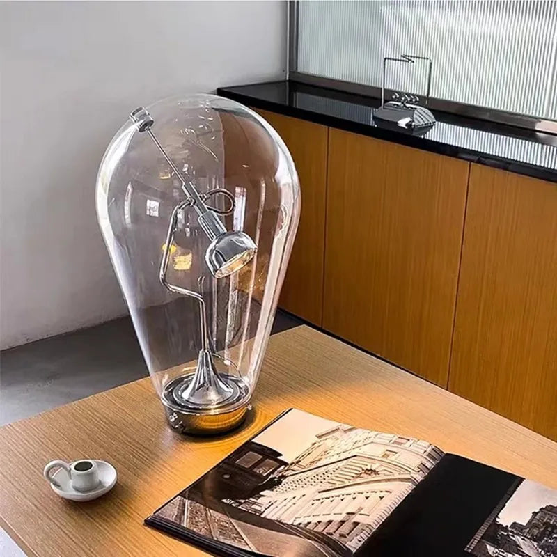 Decorbites™ Lodes Blow Glas-Tischleuchte: Verstellbare moderne Chromleuchte für Zuhause, Laden und Bar