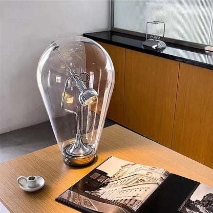 Decorbites™ Lodes Blow Glas-Tischleuchte: Verstellbare moderne Chromleuchte für Zuhause, Laden und Bar