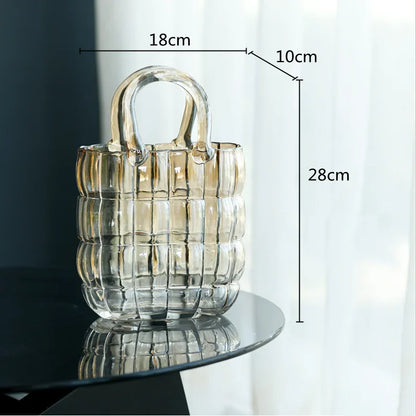 Decorbites™ Klar-Glas-Vasen-Terrarium-Handtasche zur Dekoration des Wohnzimmers