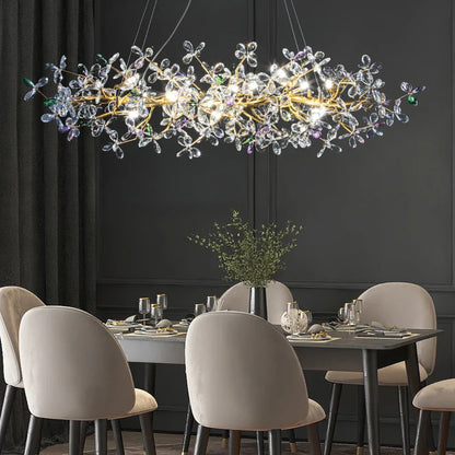 Decorbites™ Kristallblumen-Kronleuchter Gold LED Baumzweige Luxus-Kronleuchter