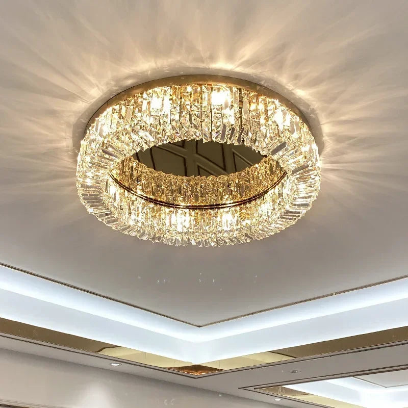 Gold Crystal Dining Chandelier D100cm 16-Light
