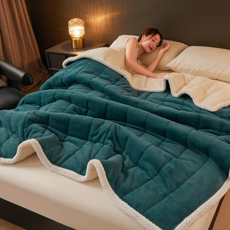 Decorbites™ Gemütliche 3-Lagige Korallenfleece-Winterdecke - Weiche & Warme Bettdecke