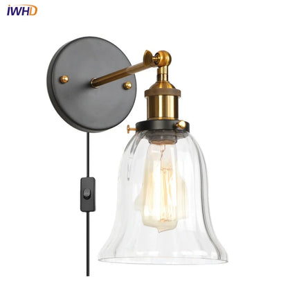 DecorBites™ Industrial Clear Glass Wall Sconce Light for Stair, Foyer, Bedroom.