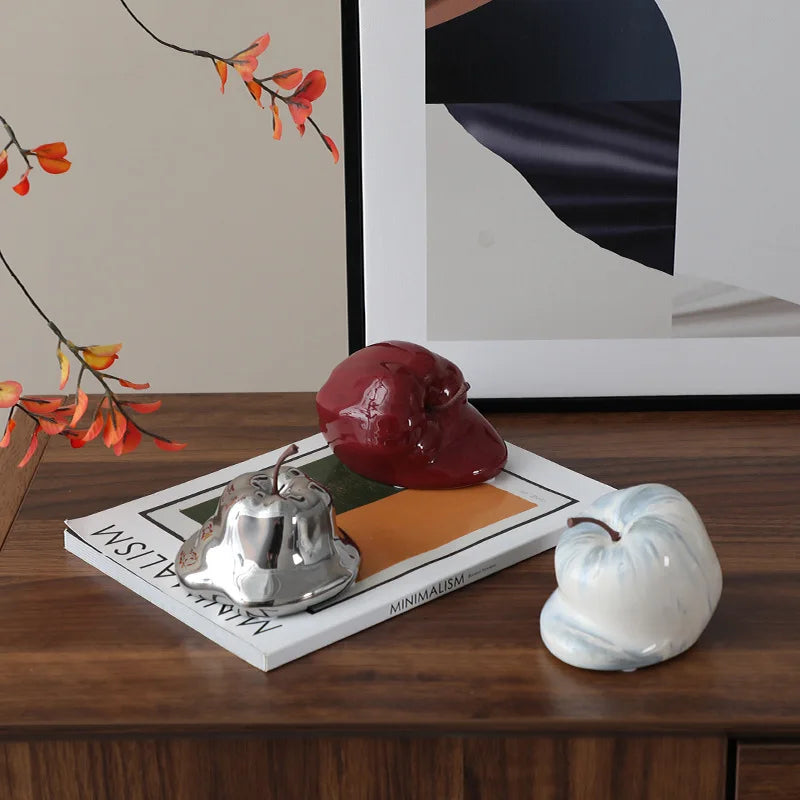 Decorbites™ Abstrakte Schmelzende Apfel Keramik-Ornamente Heimdekoration Handwerkskunst