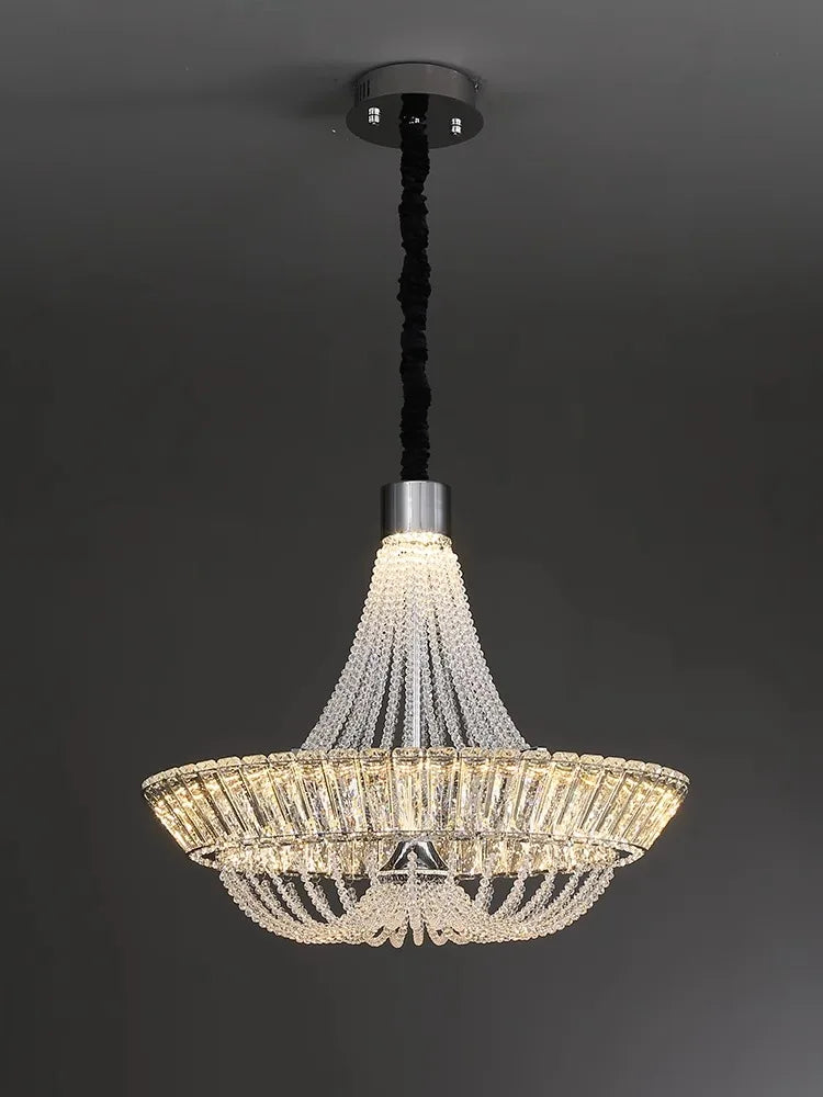 DecorBites™ Crystal Ceiling Chandelier - Elegant Two-story Room Decor