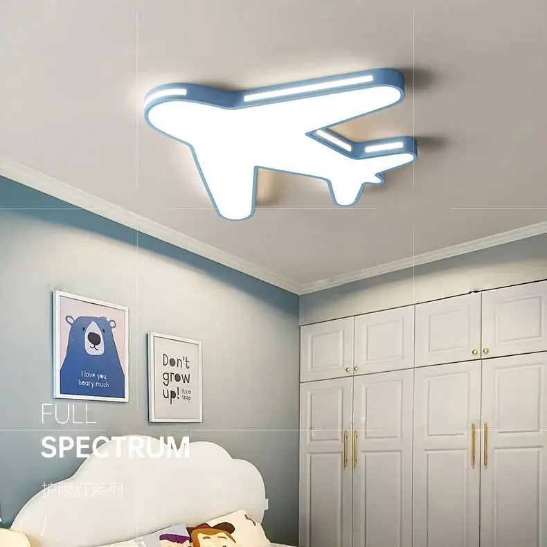 Decorbites™ Kinderzimmer Deckenleuchte Vollspektrum Augenschutz Sahne-Wind-Flugzeug-Lampe