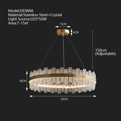 Decorbites™ Kristall-LED-Kronleuchter: Gold/Schwarz Luxus-Hängeleuchte für das Zuhause
