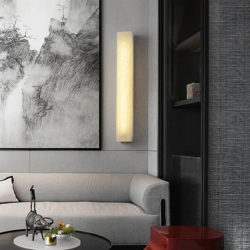DecorBites™ Cuboid Marble LED Wall Lamp for Bedroom, Restaurant, Stairs - Dimmable Iron Lighting
