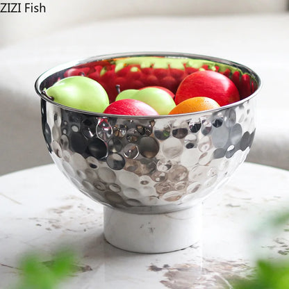 Decorbites™ Hammer-Muster Früchte-Schale: Elegantes Aufbewahrungstablett für Snacks, Nüsse und Desserts zu Hause