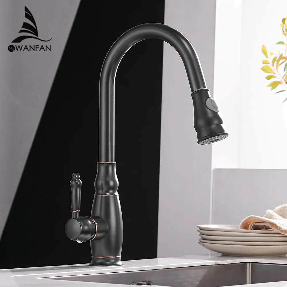 Gold Brass Kitchen Faucet Durable Construction